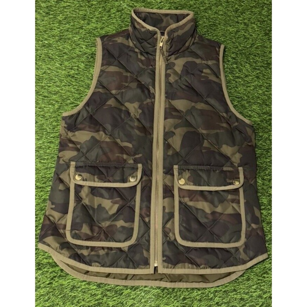 J. Crew Camouflage Quilted Vest